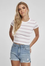 Dámské tričko Stripe Cropped Tričko bílá/dívčí růžová