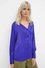Košile Medicine dámská, fialová barva, regular, s klasickým límcem