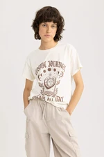 DEFACTO Regular Fit Crew Neck Printed Short Sleeve T-Shirt