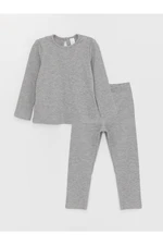 LC Waikiki Crew Neck Long Sleeve Printed Baby Girl Pajamas Set
