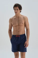 Dagi Navy Blue Micro Medium Plain Shorts