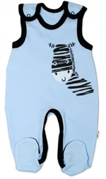 Kojenecké bavlněné dupačky Baby Nellys, Zebra - modré, vel. 62 (2-3m)