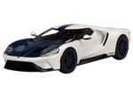 Ford GT "1964 Prototype Heritage Edition" White with Dark Blue Hood and Stripe 1/18 Model Car by Top Speed