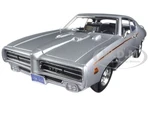 1969 Pontiac GTO Judge Silver Metallic "Timeless Classics" Series 1/18 Diecast Model Car by Motormax