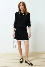 Trendyol Black Sweater/Skirt Knitwear Top and Bottom Set