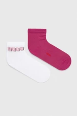 Ponožky HUGO 2-pack dámské, bílá barva, 50510695