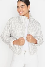 Női kabát Trendyol White leopard