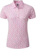 Footjoy Floral Print Lisle Pink/White L Polo košeľa