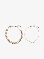 Set of two women's ankle chains in gold color Pieces Becca - Women's