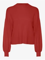 Red women's sweater VERO MODA Nancy - Women