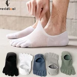 5 Pairs Invisible Toe Socks Summer Thin Cotton Mesh Shallow Mouth Soft Elastic Breathable Deodorant Cool 5 Finger Socks Sokken