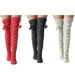 Woman Knit Thigh High Socks Comfortable Super Stretchy Long Socks for Home Party Outdoor Wear