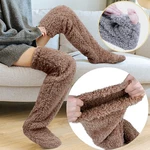 Over Knee High Fuzzy Long Socks Plush Slipper Stockings Leg Warmers Winter Home Sleeping Socks Keeping Warm Socks Christmas Gift