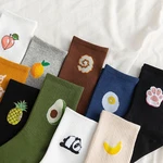 Unisex Funny Fruit Socks Men Women Avocado Pineapple Harajuku Cute Crew Short Sock Cotton Kawaii Street Girls Meias Calcetines