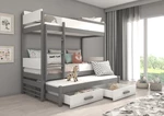 Poschoďová dětská postel Icardi 180x90 cm, grafit/bíla