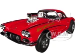 1961 Chevrolet Corvette Gasser 26 Red "Mazmanian" Limited Edition to 354 pieces Worldwide 1/18 Diecast Model Car by ACME