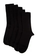Trendyol Pánske čierne 5-pack bavlnené rovné ponožky