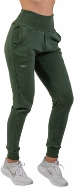 Nebbia High-Waist Loose Fit Sweatpants "Feeling Good" Dark Green M Fitness Hose