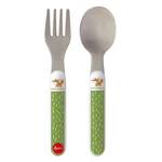 SIGIKID Melamin baby příbor liška Forest Fox  kov vidlička a lžíce 14 cm