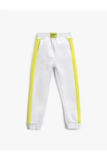Koton Jogger Sweatpants Color Contrast, Pockets, Tag Detail, Elastic Waist.