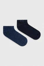 Ponožky BOSS 2-pak pánske, šedá farba, 50467730