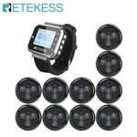 RETEKESS Wireless Waiter Calling System Restaurant Pager TD110 Watch Receiver +TD032 Call Button Customer Service For Hookah