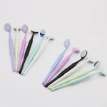 10Pcs/box Dental Single Double Sided Mouth Mirrors Autoclavable Oral Exam Mirrors Reflectors Plastic Handle Teeth Whitening Tool