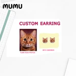 2020 New Customized Photo Stud Earring Personalized Acrylic Earring Gifts Friends Handmade Jewelry OMG