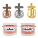 Punk Dental Grills Single Rock Rapper Cross Grills Tooth Cap Teeth Decor Hip Hop Cosplay Body Jewelry Accessories Dental Grills