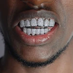 Hip Hop Bling Iced Out CZ Teeth Grillz Caps Set For Men Women Top&Bottom Cubic Zircon Gold Silver Color Tooth Grills Cap Jewelry