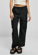 Women's Trousers Vicose Straight Leg Cargo - Black
