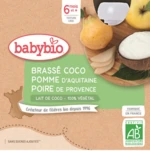 BABYBIO desiata s kokosovým mliekom - jablko a hruška 4 x 85 g