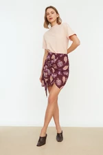 Trendyol Damson Mini Patterned Woven Skirt