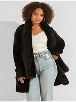 Black women's jacket made of faux fur Guess Rebecca