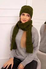 Ladies set with scarf Michalina K415 khaki