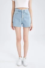 DEFACTO Mom Fit High Waisted Mini Jean Short