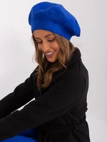 Cobalt blue women's beret with appliqué