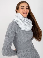 Women's tube scarf made of artificial fur in black and white