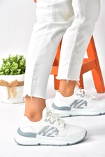 Fox Shoes White Fabric Thick Soled Sneakers Sneakers