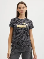 Black Women's Patterned T-Shirt Puma - Women