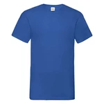 Modré pánske tričko Valueweight s výstrihom do V od značky Fruit of the Loom
