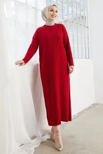 InStyle Arissa Turtleneck Long Knitwear Dress - Red