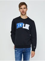 Black Men's Sweatshirt with Replay Inscription - Men