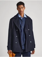 Navy blue men's short winter coat with wool blended Pepe Jeans - Men