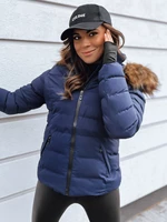 Women's quilted winter jacket VERSES, navy blue, Dstreet