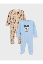 LC Waikiki Crew Neck Long Sleeve Mickey Mouse Printed Baby Boy Rompers Pack of 2