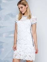 Lace dress Lemonade decorated with stripes white
