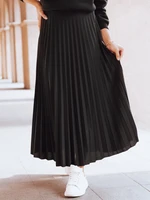 CERIL Black Pleated Midi Skirt Dstreet