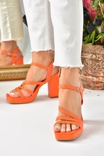 Fox Shoes Orange Thick Platform Heels Women's Shoes
