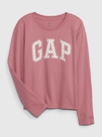 Ružové dievčenské tričko s logom GAP